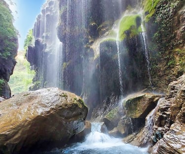 Panoramic view of umbrella waterfall Pakistan 