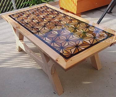 This product is manufactured to order.Wood And Epoxy  coffee table. Indoor & Outdoor.