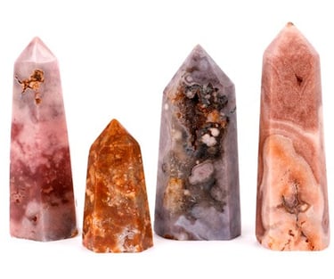 obeliscos de ametista rosa