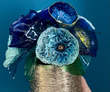 fleurs en plastique recyclé