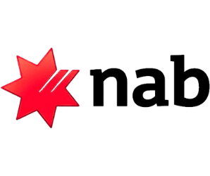 Nab logo with red and black