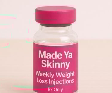 a vial of weekly weight loss injections