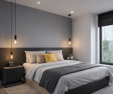 dormitorio moderno pequeño de estilo minimalista