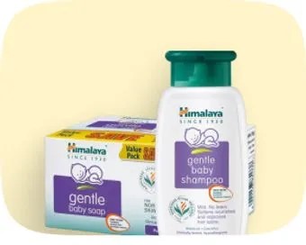 Himalaya Gentle Baby Soap and Baby Shampoo value pack products for sensitive skin.