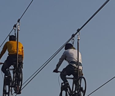Sky Cycle Zipline Install by SAM Zip Line Asia