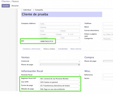 cliente de prueba