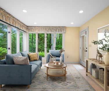 Virtually staged sunroom