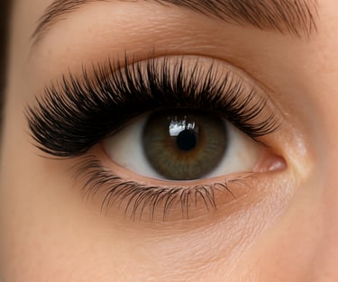 Extensiones de pestañas con efecto largo y curvatura natural para una mirada más expresiva