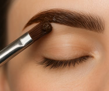 Aplicación de henna para cejas con color natural y definición uniforme