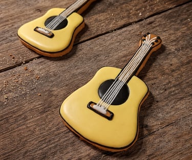 decorated sugar cookie guitar