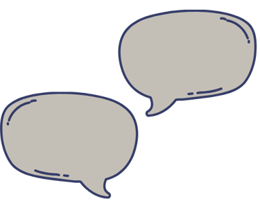 deux bulles de conversation pour symboliser la parole qui crée la relation thérapeutique