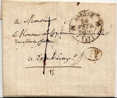 Letter posted at AVESNES for EPPE-SAUVAGE.