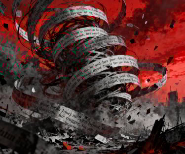 Illustration of abstract apocalyptic prose