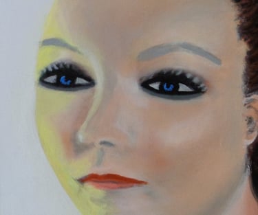 Acrylic on canvas portrait 2017, 45.5cm x 45.5cm