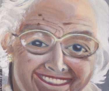 Acrylic on canvas portrait 2018, 40.6cm x 40.6cm