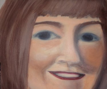 Acrylic on canvas portrait 2018, 40.6cm x 40.6cm