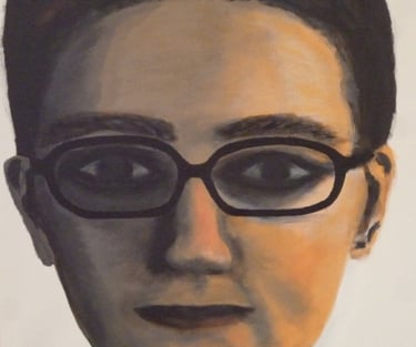 Acrylic on canvas portrait 2017, 45.5cm x 45.5cm