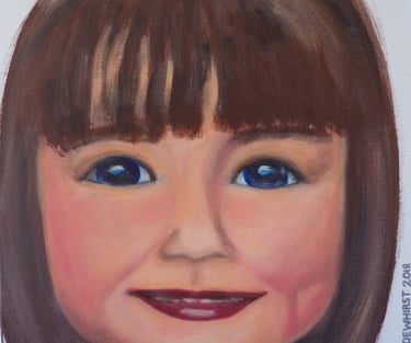 Acrylic on canvas portrait, 2018 45.5cm x 45.5cm