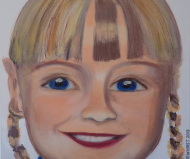 Acrylic on canvas portrait 2018, 45.5cm x 45.5cm