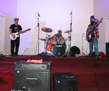 band recording on stage
