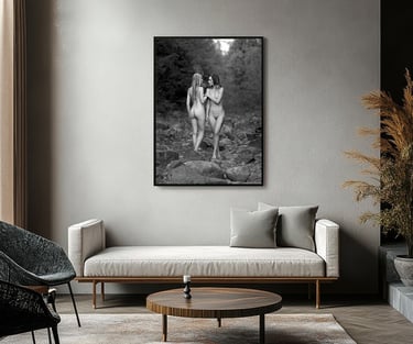 Framed picture on the wall in living room