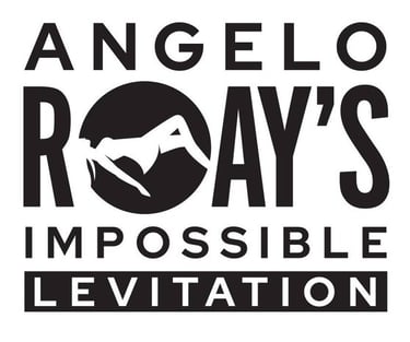Angelo Ray's Impossible Levitation logo featuring a silhouette of a woman floating inside a circle.