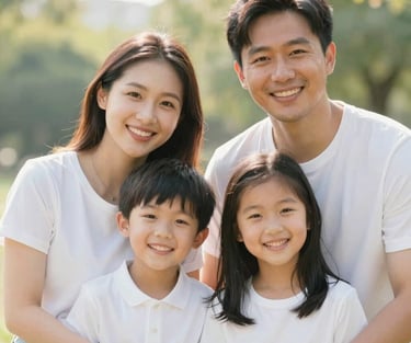 A smiling woman holding a reusable ply tote bag outdoors surrounded by greenery.