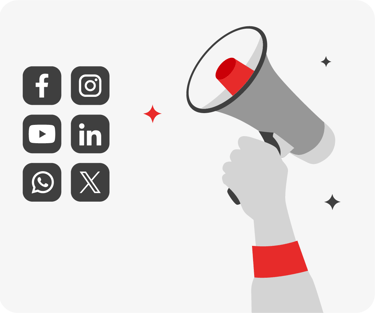 social media icons and promotions for digital marketing