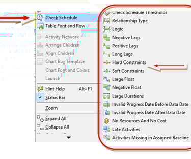 Check Schedule Filtered view