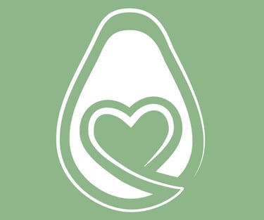 green company logo an avocado with a heart shaped pit