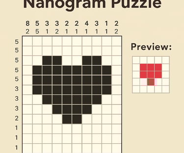 Nanogram Puzzle Heart Shape 