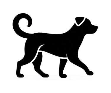 a dog is walking on a black background