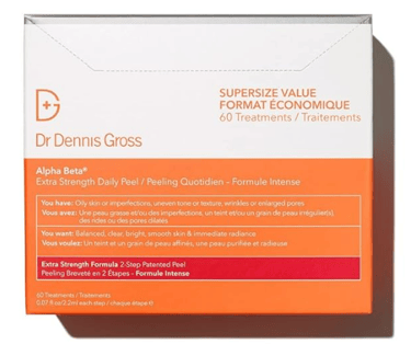 orange and white box for face peels
