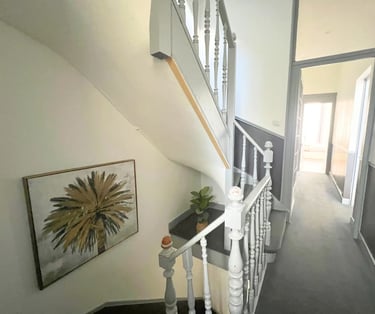 Entryway with staircase and hallway, practical corporate stay