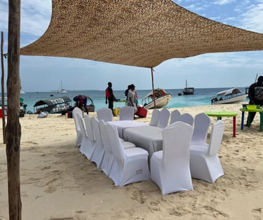  day tour to Nakupenda Sandbank with visitors enjoying tropical views, beach activities, and live seafood cooking in Zanzibar