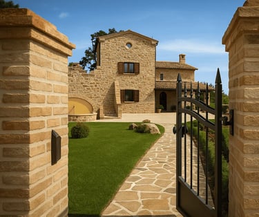 facciata villa storica immersa nel verde