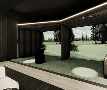 Golf simulator design for home