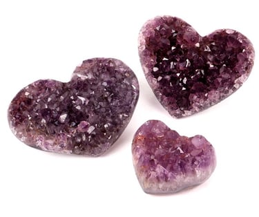drusas de ametista formato coração