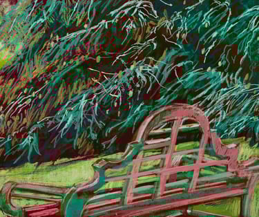 Lutyens bench Dumfries House - digital drawing