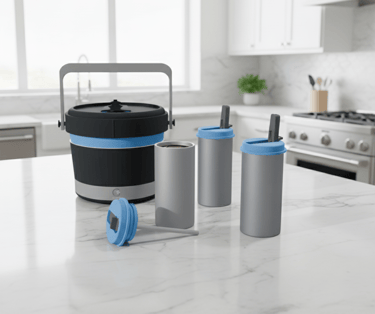 GuzzleMore drinking vessel with chambers removed on counter