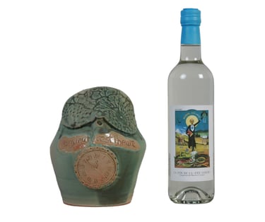 Pot en grès de l'absintherie Guilloud du val de travers Coffret avec bouteille possible