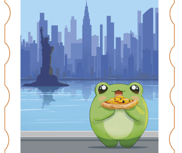 Sticker timbre grenouille frog cuteart