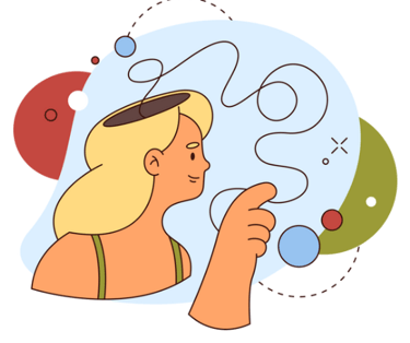 a woman using her brain