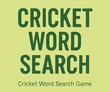 Cricket Word Search Game 