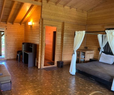 Bedroom in a mountain homestay in Chikmagalur