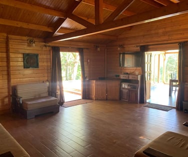 Wooden cottage atop a mountain in Chikmagalur