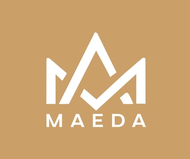 logo maeda. a logo for a company called maeda