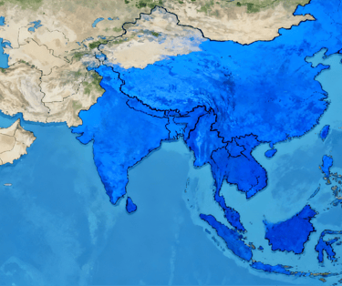 An abstract map illustrating King Fly's global sourcing network in Asia.