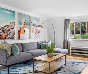 Relax in this cozy yet modern Pittsburgh home with a spacious backyard, fire pit, kids swings, and l