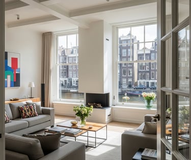 Modern apartment living room Amsterdam center